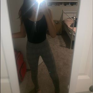 Glen Plaid Black High-Waisted Leggings